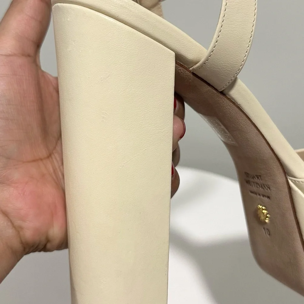 🌹STUART WEITZMAN🌹 Ryder Ankle-Buckle Platform Sandals Size: 10